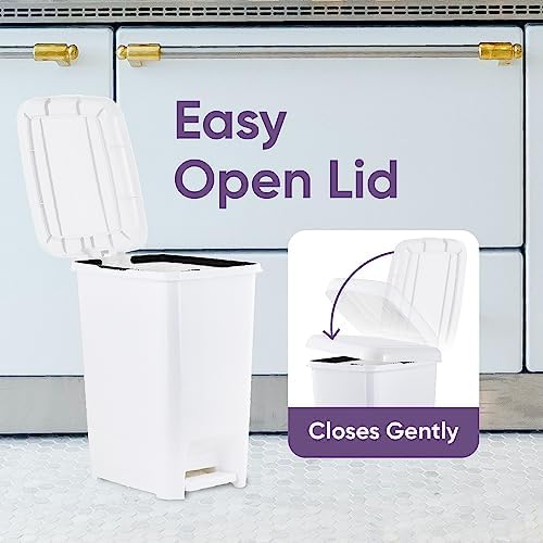 Alternative view of Superio Plastik Mini Çöp Tenekesi, Ayak Pedallı, Ayak Basmalı, Kapaklı, Banyo, Mutfak, Ofis, Masa Altı, Yatak Odası, Yurt için, 9,5 Litre, Küçük, İnce, Beyaz