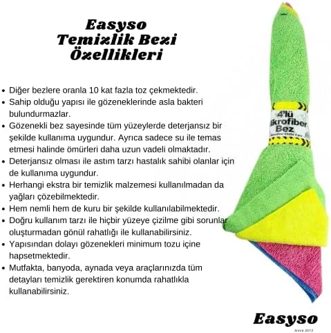 Alternative view of Mutfak Bulaşık Bezleri, Bulaşıkları Temizlemek için Süper Emici Mikrofiber Temizlik Bezi, Mutfak, Banyo, Araba Fonksiyonel Genel Temizlik Bezi Easyso2139