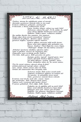(pster11360) Istiklal Marşı Çerçeveli Tablo 3 (30 X 40cm)