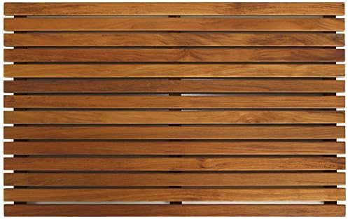 Zen Shower Spa, masif tik ağacı ve yağlanmış bitirme, kahverengi (tik ağacı), 31,5 inç G x 19,5 inç U x 1,5 inç Y
