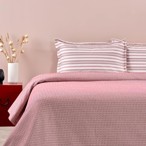 Taç Düz%100 Pamuk Pike Takımı, Bordo, Çift Kişilik (Çok Amaçlı Örtü: 200x230 cm/Çarşaf: 240x260 cm / 2 Adet Yastık Kılıfı: 50x70 cm) - Görsel 2
