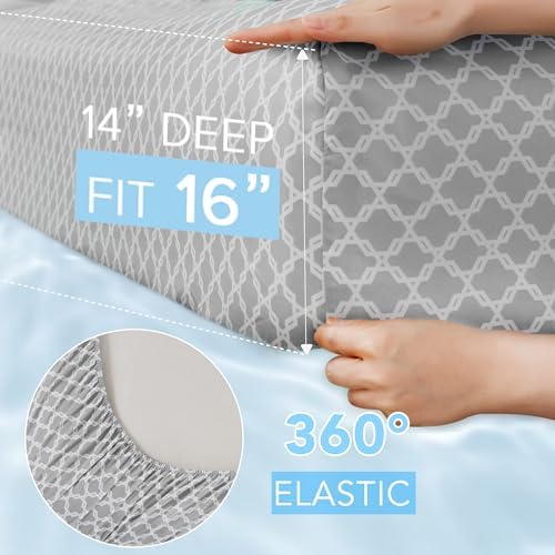 Spaces Soğutma Levhaları, Nem Emici Coolmax Çarşaflar, Yumuşak, Renksiz Çarşaf Seti, Uyuyanlar İçin Soğutma Çarşafları, Elastik Derin Cep, 40,64 cm'ye Kadar Yatak, Kömür 4 - Görsel 2