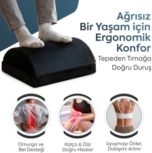 Alternative view of - Ergonomik Ayak Yastığı Desteği – Sünger Ayak Dinlendirme Yastığı, Ofis ve Ev Kullanımı İçin Rahatlatıcı Ayak Destek Pedi, Uzun Süre Oturanlar İçin Konforlu Ayak Destek Minderi