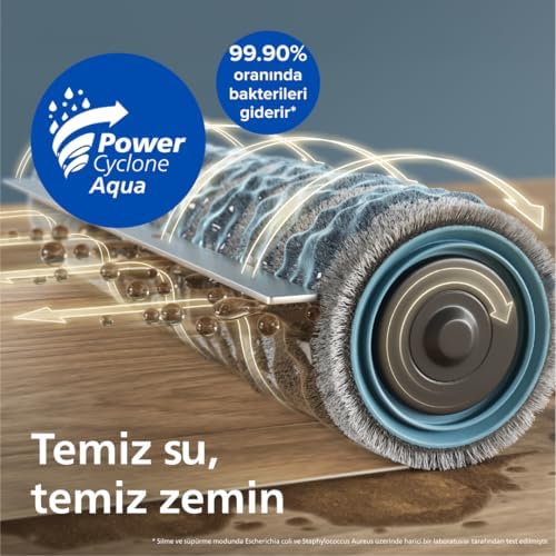 9000 Serisi Süpürge, Islak ve Kuru Temizlik, Bakterilere Karşı%99.9 Etkili, Yüksek Emiş Gücü, Uygulaması ile Uzaktan Kontrol, XU9100/10