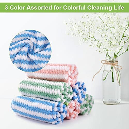 Mikrofiber Temizleme Bezleri, 6 Adet Süper Emici Mikrofiber Temizleme Bezi, Yeniden Kullanılabilir Mikrofiber Bulaşık Bezleri, Ev, Mutfak için Çok Amaçlı Temizlik Havluları, Boyut 25 x 25 cm