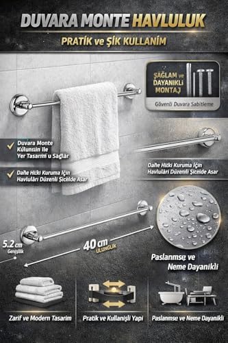 Alternative view of Modern Tasarımlı Duvara Monte Havluluk – Şık ve Kullanışlı Banyo Havlu Askılığı Uzun Boy Tekli Model, Minimalist Dekorasyon Uyumlu, Yer Tasarrufu Sağlayan Pratik Kullanım, Ev Otel ve Ofis İçin Uygun D