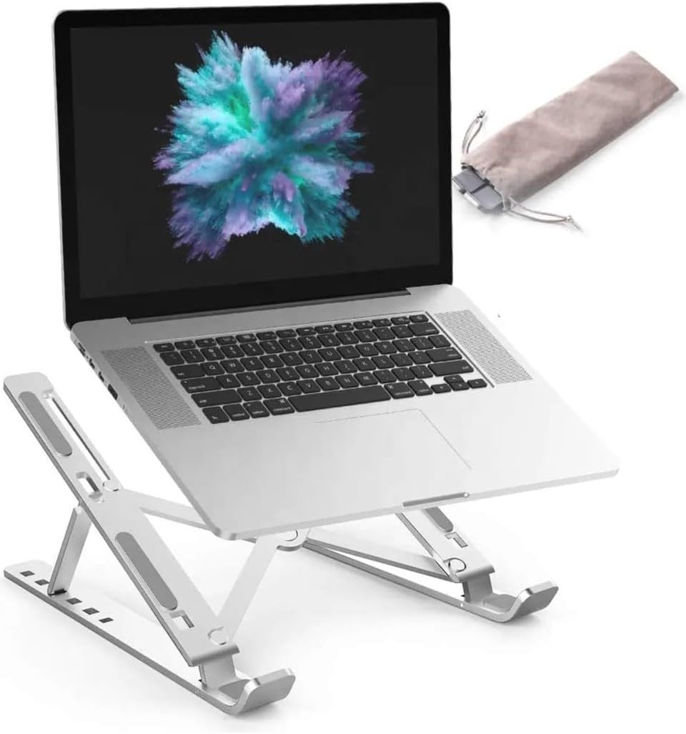 ilka07 Taşınabilir 7 Kademeli Laptop Stant Bilgisayar Stant Notebook Stant Tüm Laptoplarla Uyumlu Bilgisayar Standı Taşınabilir Metal Kaymaz Stant Dizüstü Bilgisayar Stantı