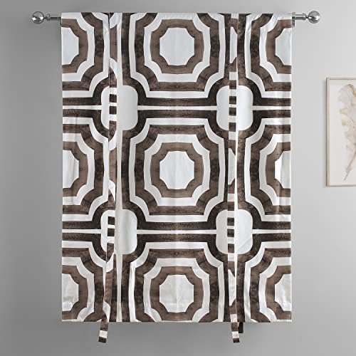 Price Drapes Bağlamalı Pencere Gölgeliği 116 X 153 cm Mekke Baskılı Pamuk PRTW-TUD23-63 (1 Panel), Mekke Kahverengi - Görsel 3