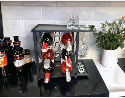 Alternative view of 6 BÖLMELİ TEZGAHÜSTÜ ŞARAP STANDI MODEL-1 SİYAH