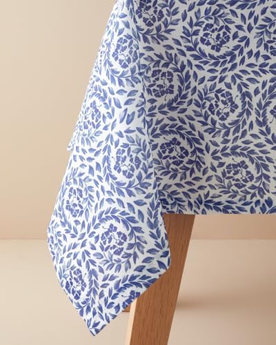Carnival Floral Polyester Masa Örtüsü Mavi - Görsel 4