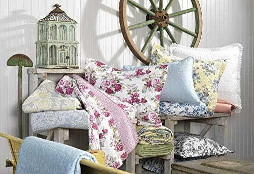 Ashley Hanımeli koleksiyonu pamuk nevresim takımı, ters çevrilebilir, uygun yastık kılıflı, ev dekorasyonu, tüm mevsimler için ideal, Celina Patchwork pembe/adaçayı, kraliçe