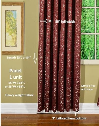 Curtain Panel 140 cm G x 160 cm U, Bordo