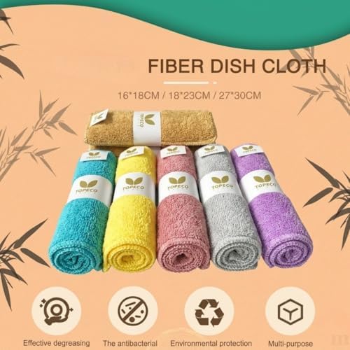 Alternative view of Mikrofiber Temizlik Bezi Seti, Çok Amaçlı, Yüksek Emici, Mutfak ve Banyo için, 8'li Paket