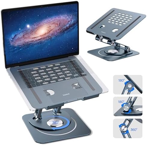 Alternative view of Ayarlanabilir Dizüstü Bilgisayar Standı, 360 Derece Dönebilen Ayarlanabilir Dizüstü Bilgisayar Standı (Üç Katlı Versiyon) MacBook Air Pro, XPS, HP vb. için Ergonomik Katlanabilir Stand