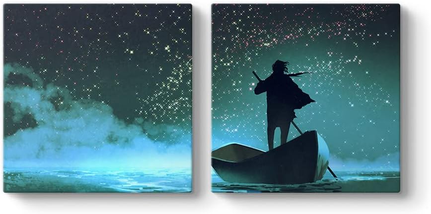 Yıldızlı Geceler Tablosu 123 x 60-2 Parçalı