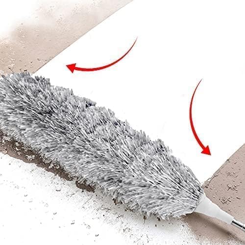 240 CM Teleskopik Uzatılabilir Mikrofiber Toz Alma Fırçası - Bükülebilir Başlıklı Tavan, Klima ve Korniş Temizleyici - Yıkanabilir Püskül ve Paslanmaz Çelik Saplı Toz Alıcı