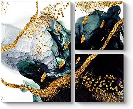 Zümrüt Soyut Tablo 88 x 73-3 Parçalı