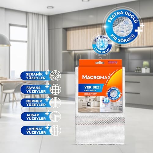 Alternative view of Macro Max Yer Bezi, Ekstra Güçlü Kir Sökücü, Geniş Yüzeyler İçin Yüksek Emici Paspas Bezi
