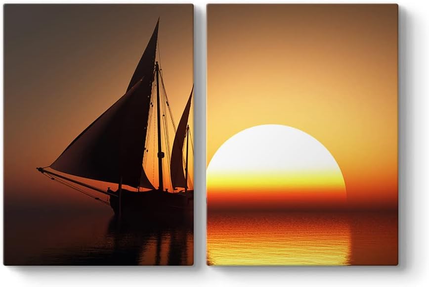 Yelkenli Gemi Tablosu 103 x 70-2 Parçalı