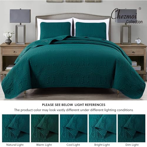 Austin 3 Parça Büyük Boy Yatak Örtüsü Örtüsü Örtüsü Seti (, Cam Göbeği), Mikrofiber