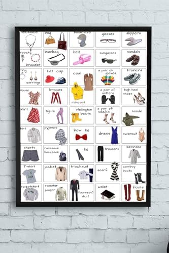 (pster11320) Kıyafetler Eğitim Çerçeveli Tablo (50x70cm)