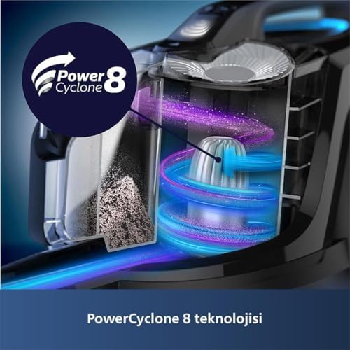 Daily Torbasiz Elektrikli Süpürge, 750W, PowerCyclone 8, Alerji Kilit Sistemi, Allergy H13 Filtre, CarpetClean Başlık, XB7150/07