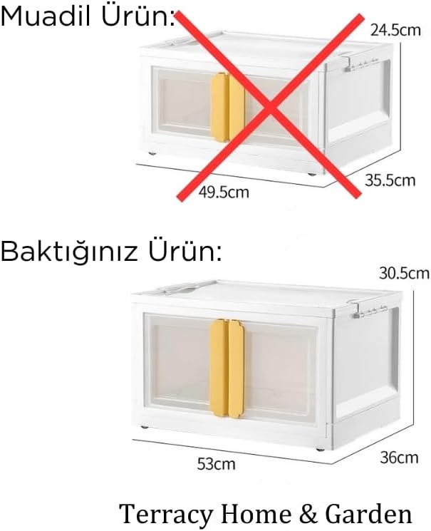 Alternative view of X-Large, Üst Üste İstiflenebilir, Katlanabilir Dörtlü Dolap, Renkli Kulplu