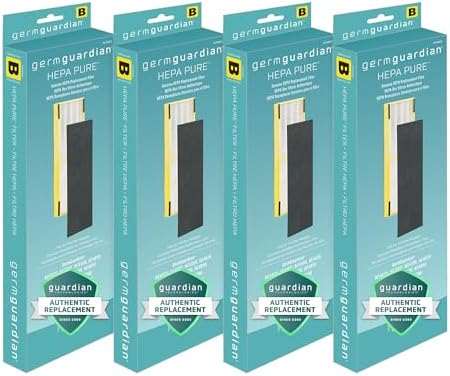 Alternative view of Germ FLT48254PK GermGuardian FLT4825 HEPA yedek filtre B, AC4825E, AC4300BPTCA, AC4850PT, AC4900CA, CDAP4500BCA, CDAP4500WCA hava temizleyici, 4 adet, gri, siyah