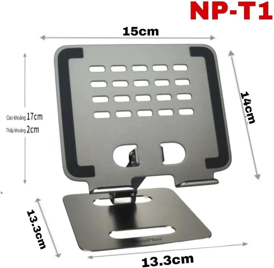 Alternative view of Tablet Standı Katlanabilir Alüminyum Alaşımlı Yüksek Dayanıklı Malzeme Kaymaz Ayarlanabilir Çok Amaçlı Fonkiyonel iPad Uyumlu Stant NP-T1