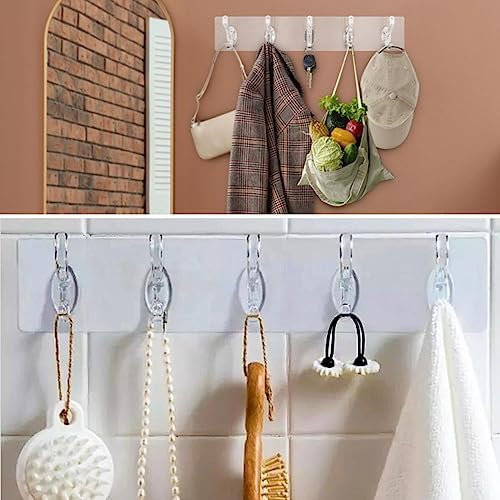 Alternative view of 5'li Güçlü Yapışkanlı Şeffaf Duvar Askısı Banyo Mutfak Düzenleyici Pratik Askılık