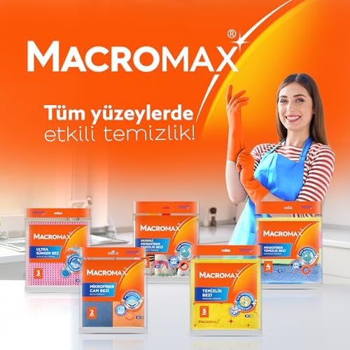 Macro Max Rengarenk Rulo Mutfak Banyo Temizlik Bezi 9'lu Kolay Kullanım