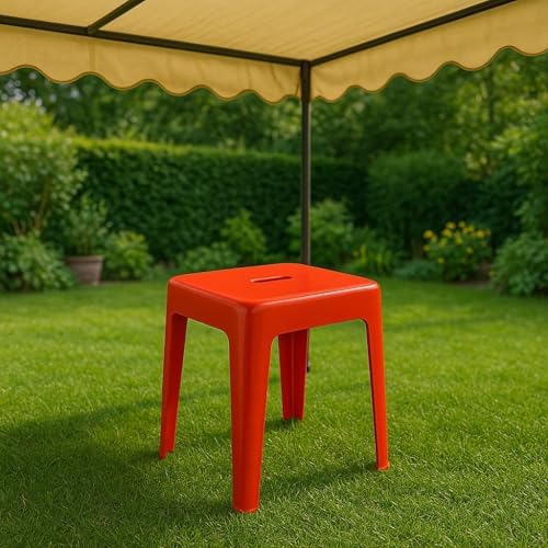Alternative view of Kırmızı, Plastik Model Sağlam Tabure 36x36x46cm