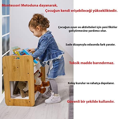 Alternative view of Minera 0-6 Yaş Kumru Ahşap Çocuk Kitaplığı ve Oyuncak Toplama Ünitesi