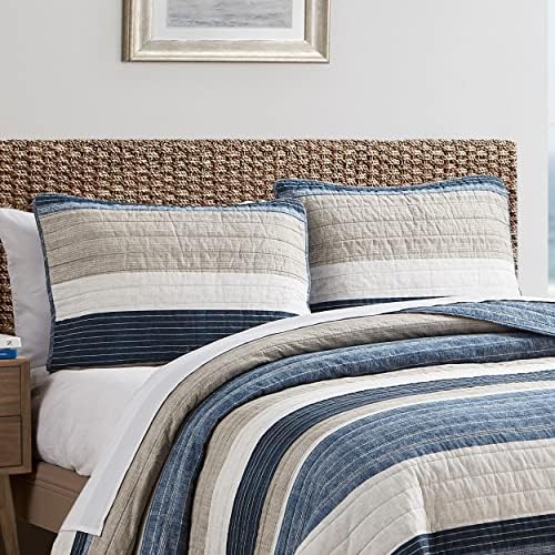 | Ridgeport | Quilt Set - 100%, Reversible, All Season Bedding, Includes Matching Shams,, Blue - Görsel 4