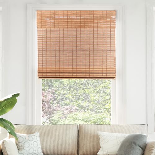 Bambu Jaluziler, Bambu Tonları, Pencereler için Roma Tonları, Roma Pencere Tonları, Ev için Pencere Tonları, için Bambu Tonları, Panjur ve Gölgeler, 45" G X 74" H, Sincap - Görsel 3