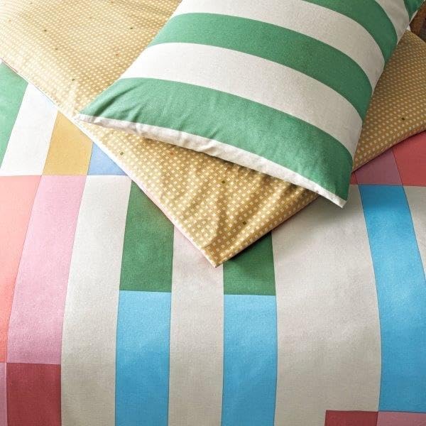 Taç Taffy Çizgili%100 Pamuk Nevresim Takımı, Pembe, Tek Kişilik (Nevresim: 160x220 cm/Lastikli Çarşaf: 100x200 cm / 1 Adet Yastık Kılıfı: 50x70 cm) - Görsel 3