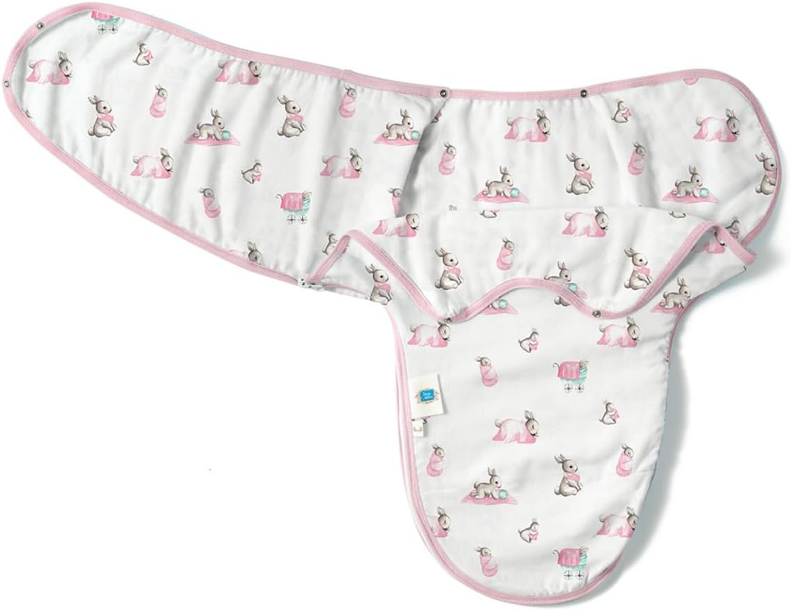 DEUX LAPINS% 100 Pamuk Müslin Bebek Hazır Kundak – Bébé Lapin Rose KNDK1019 - Görsel 4