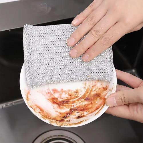 Alternative view of 2 Adet Inox Bulaşık Süngeri, Çizdirmez Telli Ovma Süngeri, Paslanmaz Çelik, Mutfakta Güçlü Temizlik için Dayanıklı ve Etkili Sünger (2 Adet)
