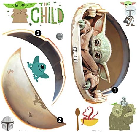 Alternative view of RMK4655SCS Duvar Çıkartması, Motif: Mandalorian The Child Boyanmış, Yapıştırılabilir, Yeşil/Kahverengi/Gri