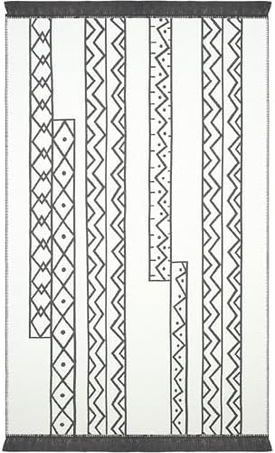 Alternative view of Lovely Beyaz Gri Kilim Halı Çift Taraflı Makinede Yıkanabilir Mutfak Balkon Banyo Kilim