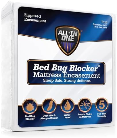 Bed Bug Blocker Hepsi Bir Arada Yatak Örtüsü, Tam, Beyaz - Görsel 3