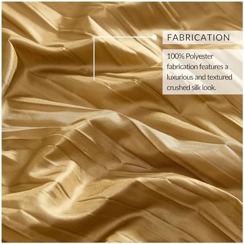 Fashions Venedik İpek Çift Çubuk Cep Perde Panelleri Eşarp Saçaklı - 3'lü Set - Panel 132 cm x 213 cm, Altın (2 Panel - 1 Eşarp) - Görsel 4