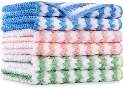 Alternative view of Mikrofiber Temizleme Bezleri, 6 Adet Süper Emici Mikrofiber Temizleme Bezi, Yeniden Kullanılabilir Mikrofiber Bulaşık Bezleri, Ev, Mutfak için Çok Amaçlı Temizlik Havluları, Boyut 25 x 25 cm