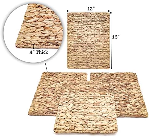 Innovations 16 "x 12" Dikdörtgen Dokuma İç Mekan veya Dış Mekan Doğal Su Sümbülü Servis Altlıkları (4'lü Set) - Görsel 4