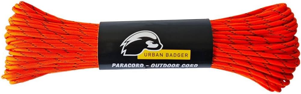 Badger Turuncu Paracord Hayatta Kalma İpi, 30m - 300kg, Dayanıklı Kamp Ekipmanları, Kamp Aksesuarları