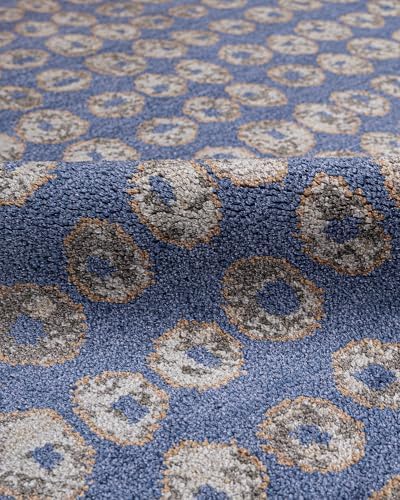 3S Lacivert Modern Modern Geometrik Etnik Eskitme Desenli Oturma Odası Salon Yolluk Koridor Mutfak Halısı