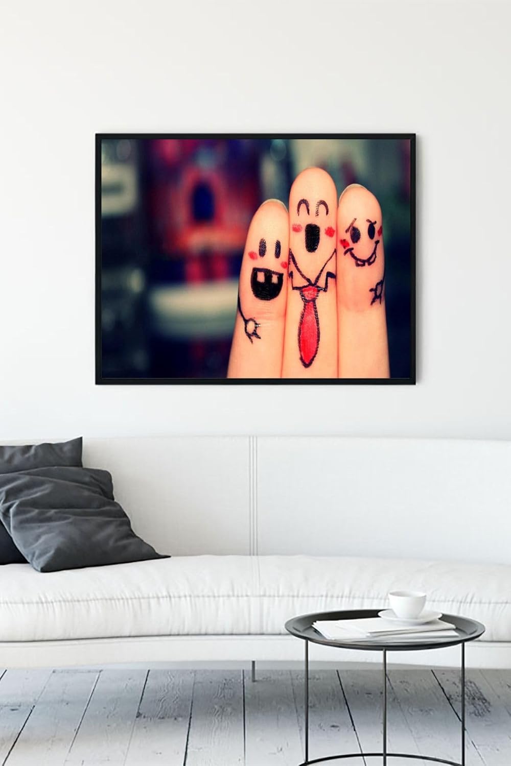 (pster12809) Neşeli Parmaklar Eğlenceli Mizahi Çerçeveli Tablo (21x30cm)