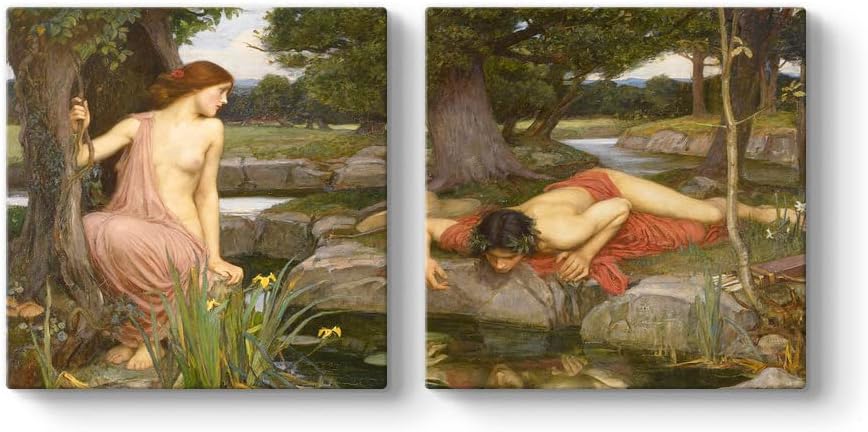 Alternative view of William Waterhouse - Echo and Narciss Tablosu 83 x 40-2 Parçalı