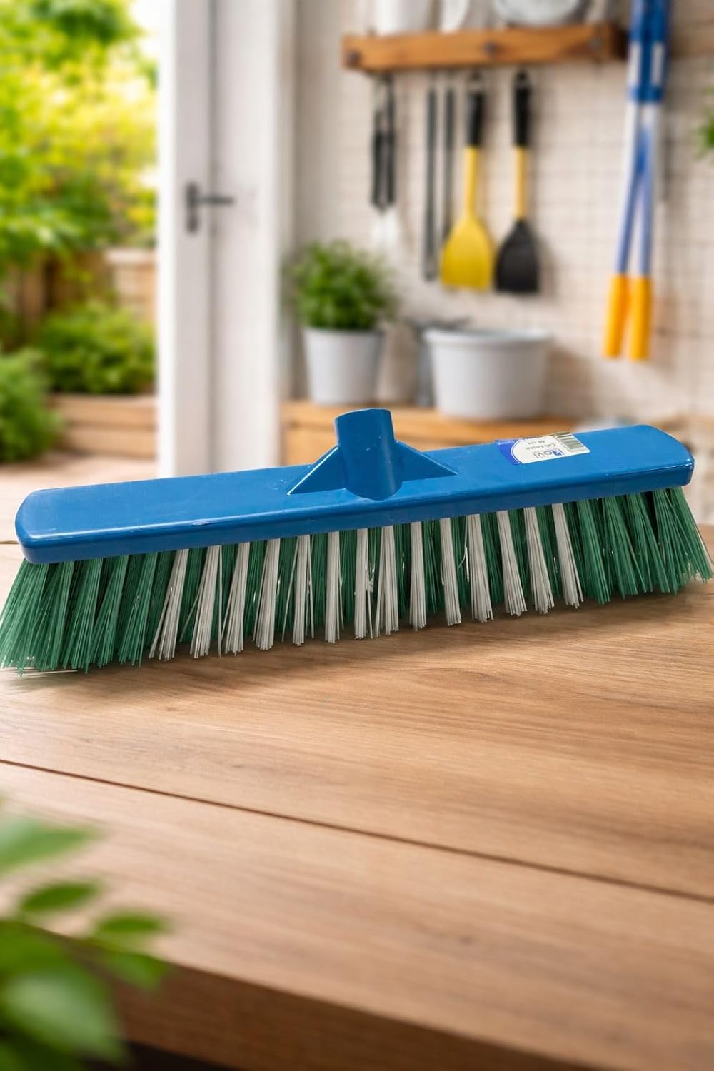 Plastik Sert Çalı Fırçası 40 cm, İnşaat Artıkları ve Yaprak Süpürme, Geniş Başlıklı Dış Mekan Temizlik Fırçası