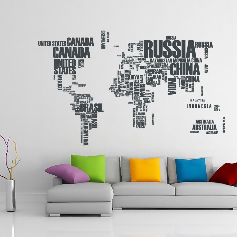 Alternative view of Dünya Haritası Ülke Adları XL Duvar Dünya Ülkeleri Atlas Dekoratif Duvar
